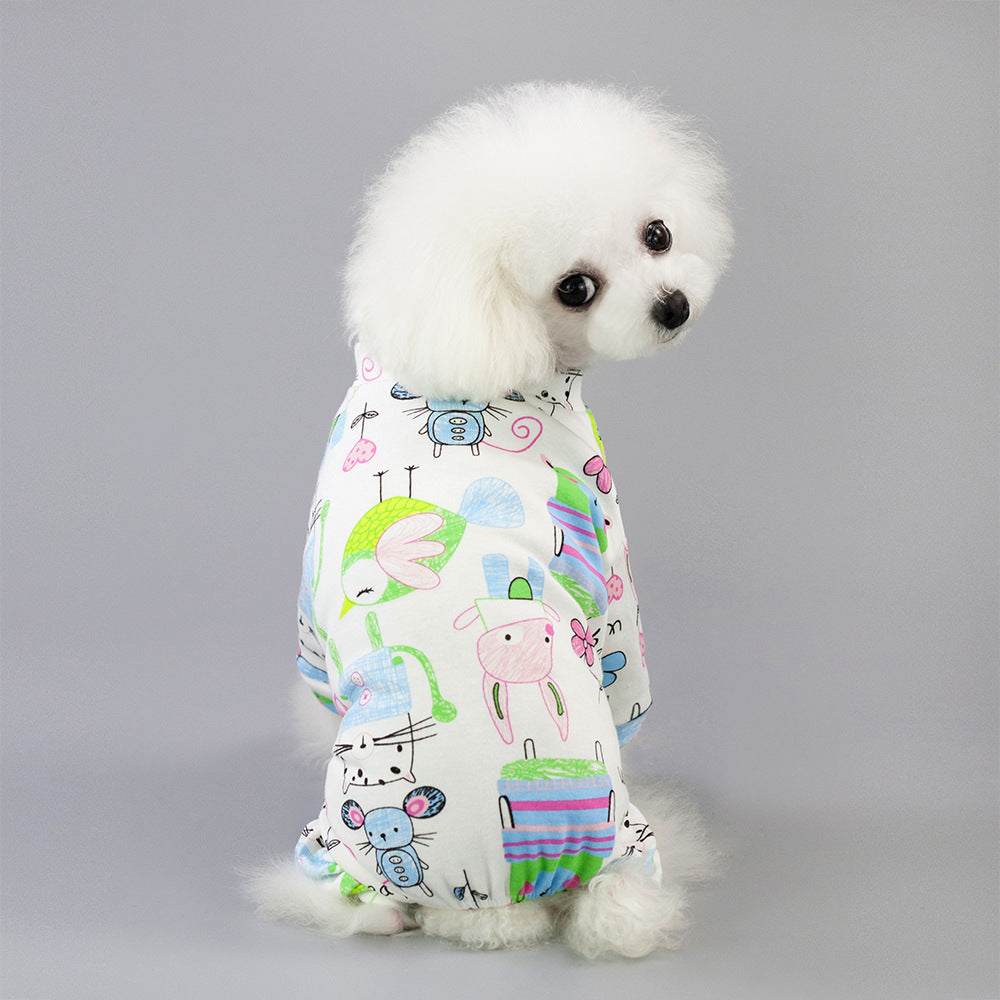 Pet Four-Legged Cotton Dog Pajamas