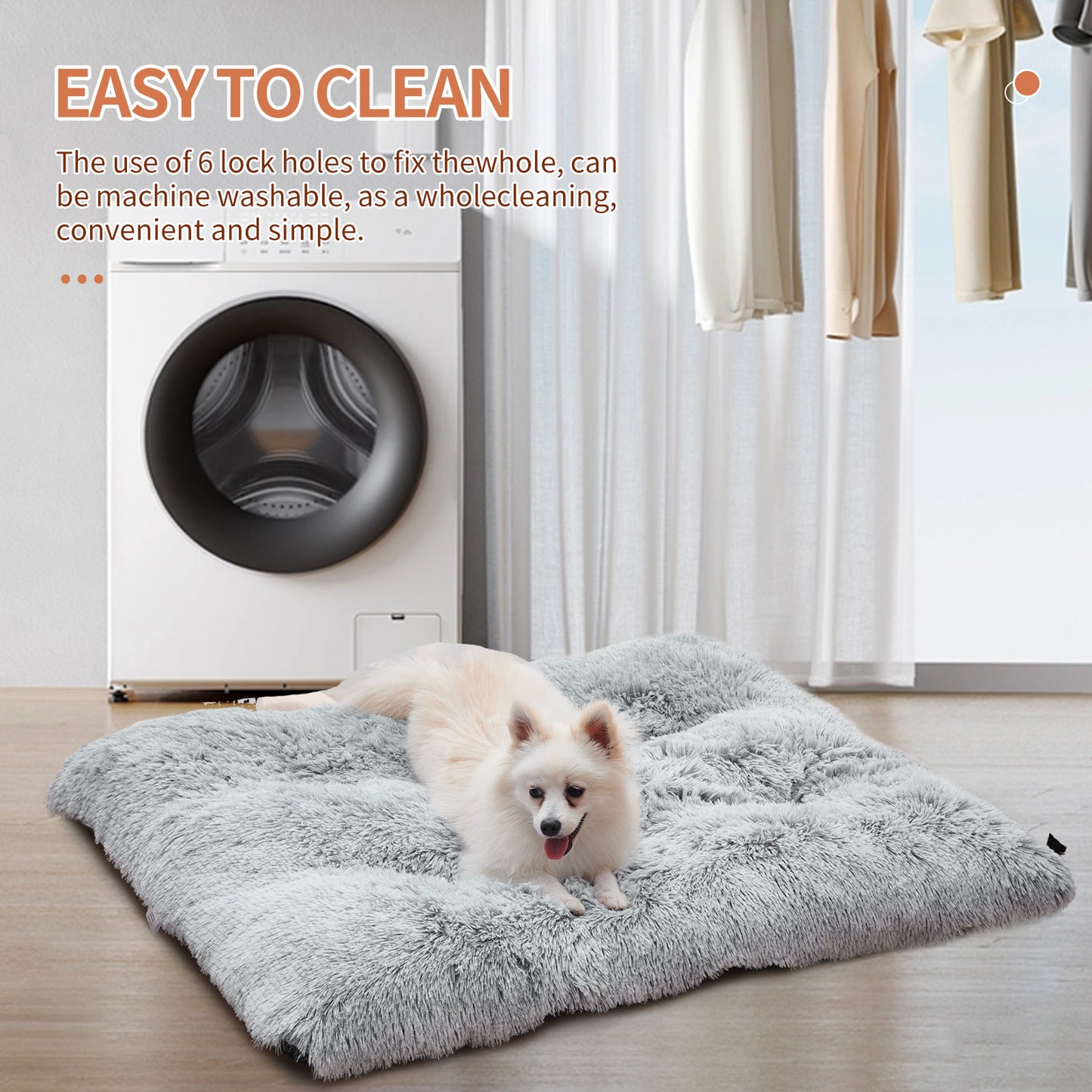 Fluffy Dog Crate Soft Pad , Soft Warm Dog Crate Mat Non Slip Bottom