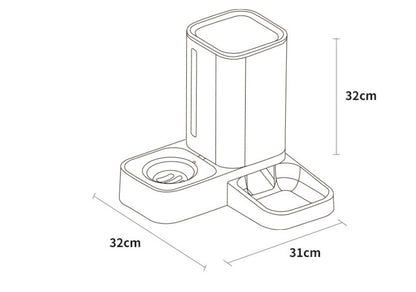 Automatic Water Storage Double Plastic Pet Bowl